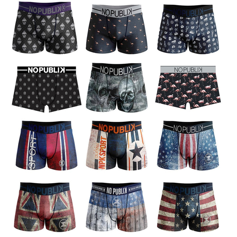 Boxer No Publik Homme Confort et Fantaisie en Microfibre -Assortiment modèles photos selon arrivages-