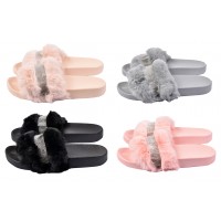 Pantoufles Mules pour Femme Fourrure Confort