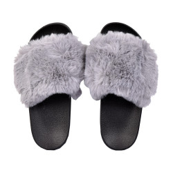 Pantoufles Mules pour Femme Fourrure Confort