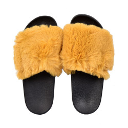 Pantoufles Mules pour Femme Fourrure Confort