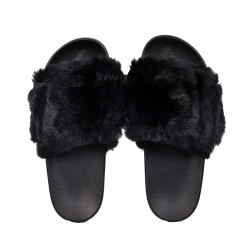 Pantoufles Mules pour Femme Fourrure Confort