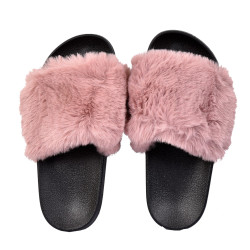 Pantoufles Mules pour Femme Fourrure Confort