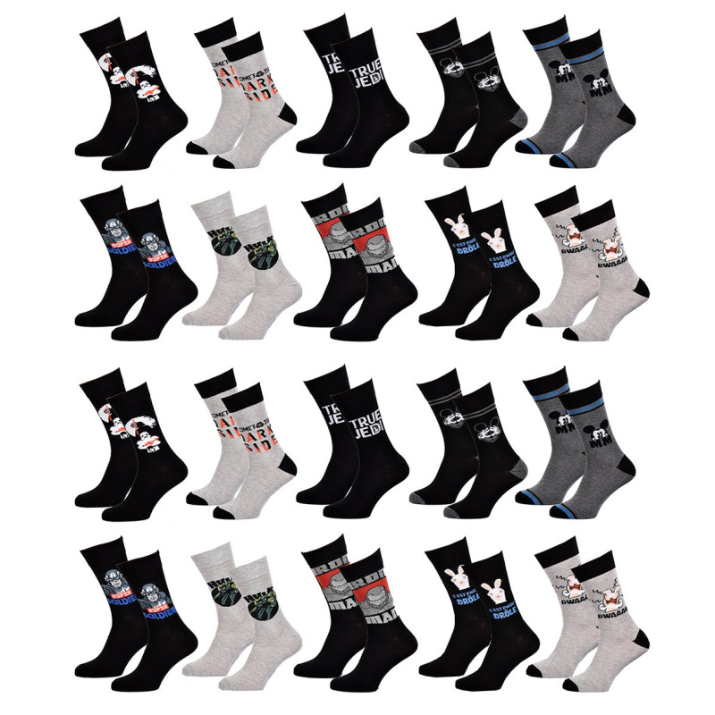 Pack de Chaussettes Adulte Licence CARTOON Fantaisies-Assortiment modèles photos selon arrivages-
