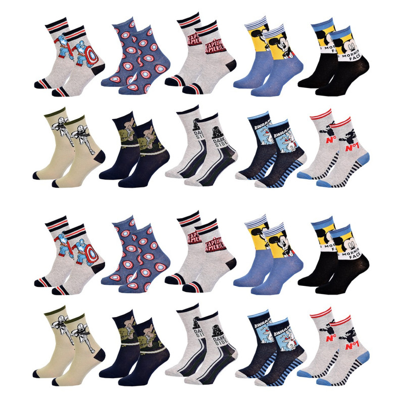 Pack de Chaussettes Enfants Licence Fantaisies-Assortiment modèles photos selon arrivages-