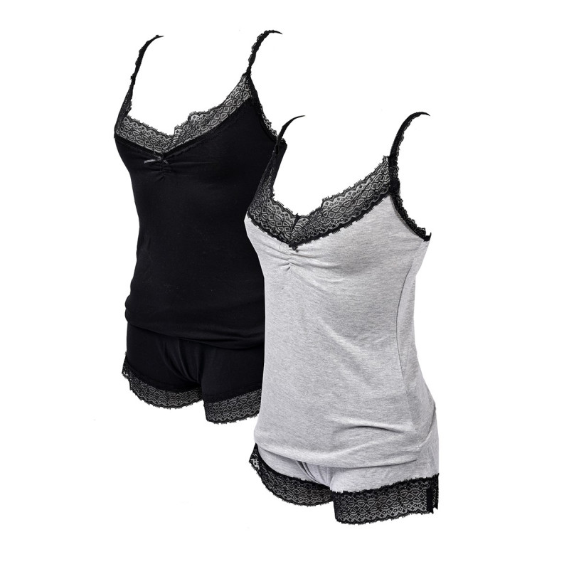 Pyjama Court Femme TWINDAY en Coton