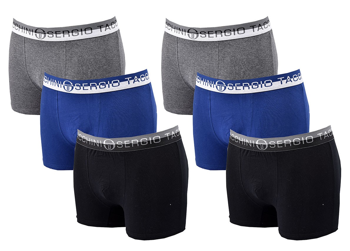 Lot De 3 Boxers Sergio Tacchini En Coton - Taille L, Couleur Noir à Rayures - Neuf Avec étiquettes