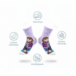 Pack de Chaussettes Antidérapantes Enfant DISNEY FROZEN-LA REINE DES NEIGES (Lot de 4)