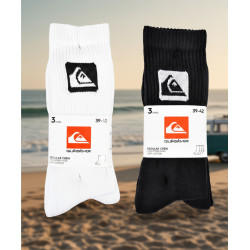 Quiksilver Chaussettes Homme Crew – Pack Lot 6 Paires Sport Cushioned