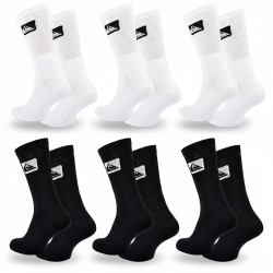 Quiksilver Chaussettes Homme Crew – Pack Lot 6 Paires Sport Cushioned