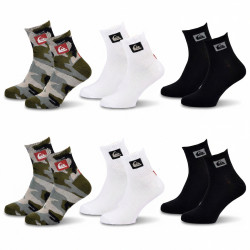Quiksilver Pack de Chaussettes Homme QUARTER– Lot 6 Paires Sport