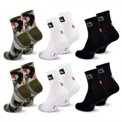 Quiksilver Pack de Chaussettes Homme QUARTER– Lot 6 Paires Sport