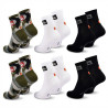 Quiksilver Pack de Chaussettes Homme QUARTER– Lot 6 Paires Sport