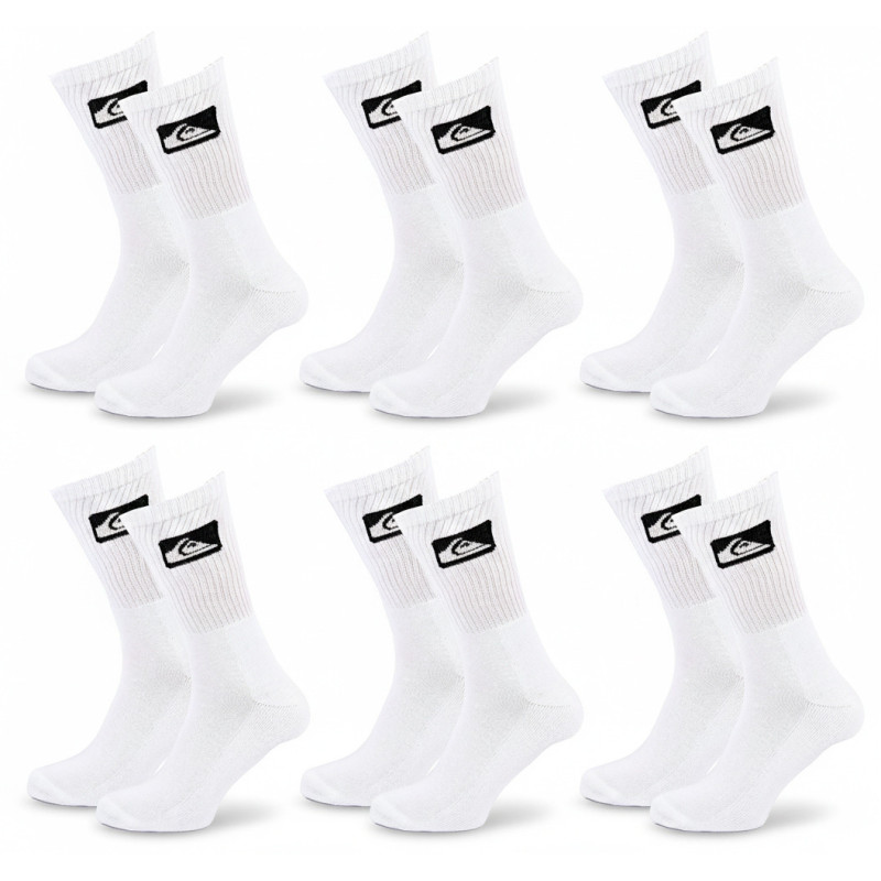 Quiksilver Pack de Chaussettes Enfant Crew – Lot 6 Paires Sport Cushioned