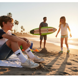 Quiksilver Pack de Chaussettes Enfant Crew – Lot 6 Paires Sport Cushioned