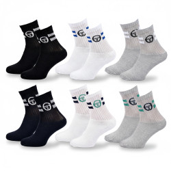 Sergio Tacchini Pack de Chaussettes enfant Tennis Crew – Lot de 6 Paires