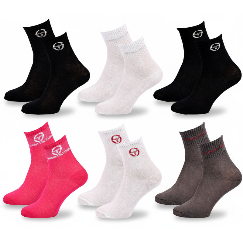 Sergio Tacchini Pack Chaussettes courtes Fille Quarter – Lot de 6