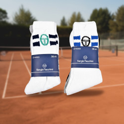 Sergio Tacchini Pack de Chaussettes enfant Tennis Crew – Lot de 6 Paires
