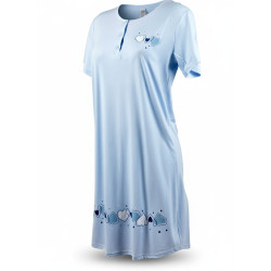 Chemise de Nuit Femme Microfibre Cœurs – Manches Courtes