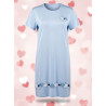 Chemise de Nuit Femme Microfibre Cœurs – Manches Courtes