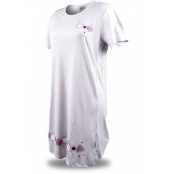 Chemise de Nuit Femme Microfibre Cœurs – Manches Courtes