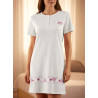 Chemise de Nuit Femme Microfibre Cœurs – Manches Courtes