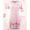 Chemise de Nuit Femme Microfibre Cœurs – Manches Courtes