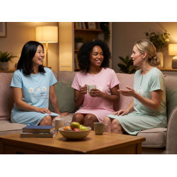 Chemise de Nuit Femme Microfibre Florale– Manches Courtes