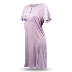 OZABI Chemise de Nuit Femme Microfibre LOVE Manches Courtes