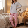 OZABI Ensemble Pyjama Long Femme Haut Manches Longues