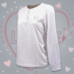 OZABI Ensemble Pyjama Long Femme Haut Manches Longues