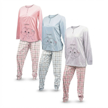 OZABI Ensemble Pyjama Long Femme Haut Manches Longues