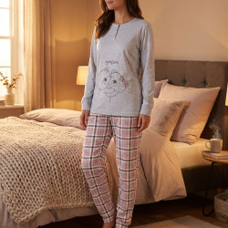 OZABI Ensemble Pyjama Long Femme Haut Manches Longues