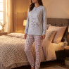 OZABI Ensemble Pyjama Long Femme Haut Manches Longues