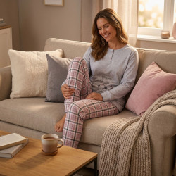 OZABI Ensemble Pyjama Long Femme Haut Manches Longues