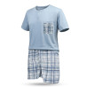 Pyjama Court Homme Coton Confort – Ensemble Pyjashort Été T-Shirt Manches Courtes Col Rond 2 Boutons