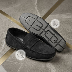 Mocassins Homme Ville Élégants – Chaussures Slip-On Confort en Nubuck Synthétique Souple – Semelle Antidérapante Flexible