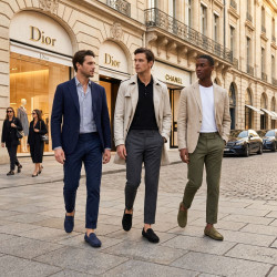 Mocassins Homme Ville Élégants – Chaussures Slip-On Confort en Nubuck Synthétique Souple – Semelle Antidérapante Flexible