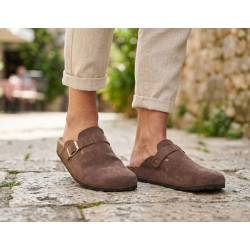 Mules Sabots Homme Confort Été – Chaussures Fermées Ergonomiques en Cuir Synthétique Nubuck – Semelle Antidérapante et Amortissa