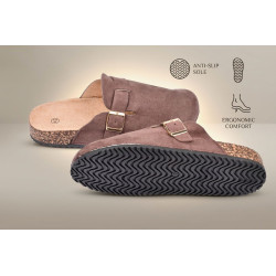 Mules Sabots Homme Confort Été – Chaussures Fermées Ergonomiques en Cuir Synthétique Nubuck – Semelle Antidérapante et Amortissa