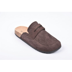 Sabots Homme Mule Fermee Style Mocassin Ete Confort Nubuck Synthétique Semelle Liege Antiderapante