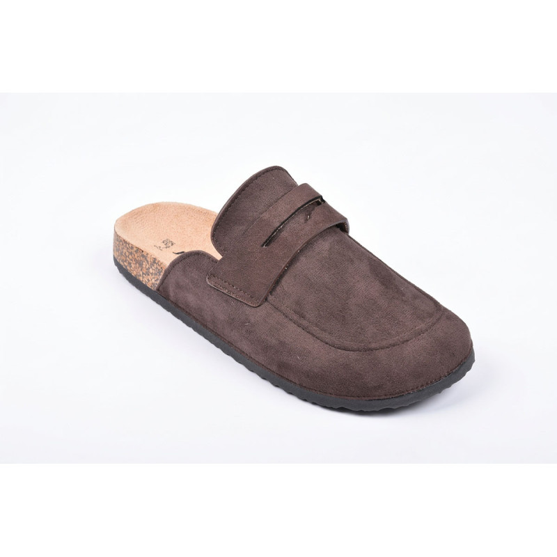 Sabots Homme Mule Fermee Style Mocassin Ete Confort Nubuck Synthétique Semelle Liege Antiderapante