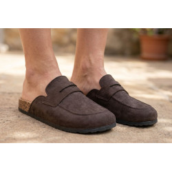 Sabots Homme Mule Fermee Style Mocassin Ete Confort Nubuck Synthétique Semelle Liege Antiderapante