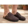 Sabots Homme Mule Fermee Style Mocassin Ete Confort Nubuck Synthétique Semelle Liege Antiderapante
