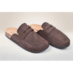 Sabots Homme Mule Fermee Style Mocassin Ete Confort Nubuck Synthétique Semelle Liege Antiderapante