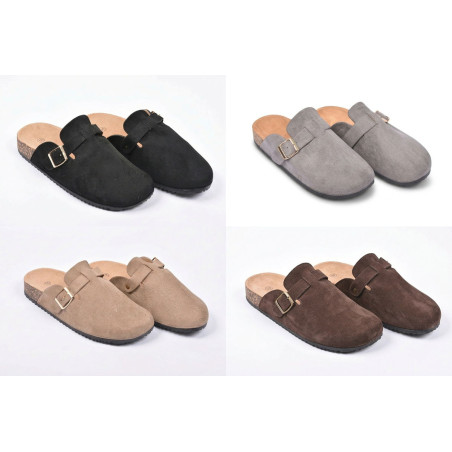 Sabots femme mules confort boucle ajustable semelle anatomique liège