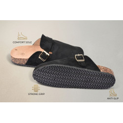 Sabots femme mules confort boucle ajustable semelle anatomique liège