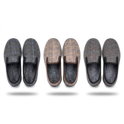 Pantoufles Homme Charentaises Ozabi Chaussons Fermes Chauds et Confortables Semelle Antiderapante Semi Rigide Interieur Doux