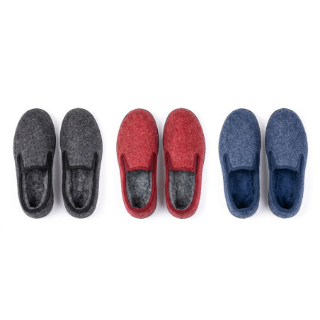 Pantoufles Femme Charentaises Fermées Chaudes Intérieur Fourré Semelle Antidérapante Caoutchouc Suédine Synthétique Confort Moel