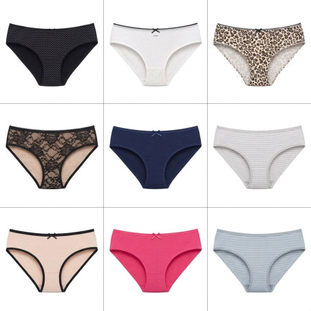 Pack de Culottes Femme Coton – Lot de 6 Culottes Confortables Taille Basse – Sous Vetement Femme Doux Respirant