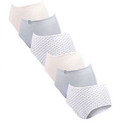 Pack de Culottes Femme Taille Haute Coton – Lot de 6 Culottes Confortables et Enveloppantes – Sous Vetement Femme Doux Respirant